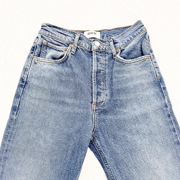 AGOLDE Riley Cropped High Rise Button Fly Denim Jeans A056D-1255 Size 25 - Picture 7 of 9